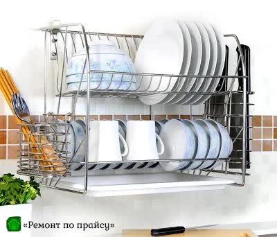 Фото сушилки для посуды на кухне